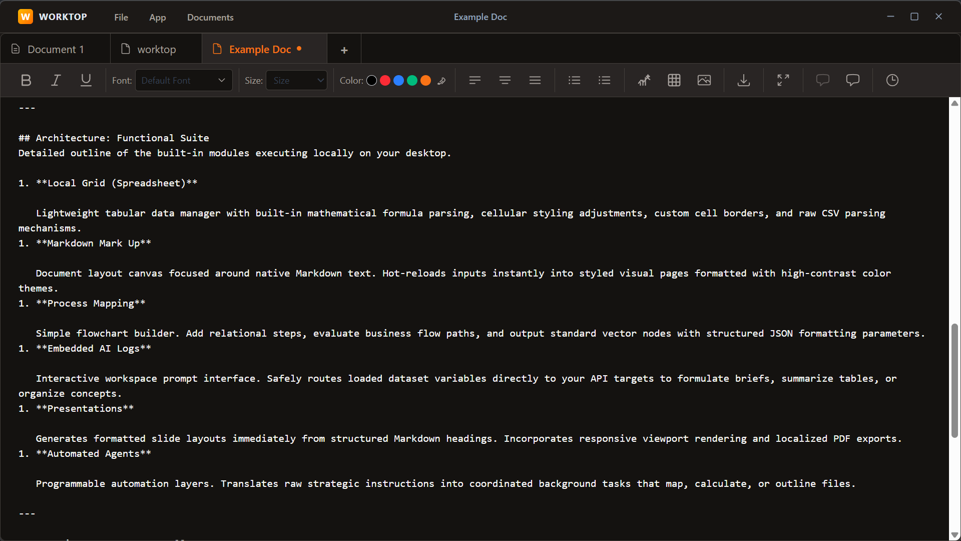 Markdown Formatting Support