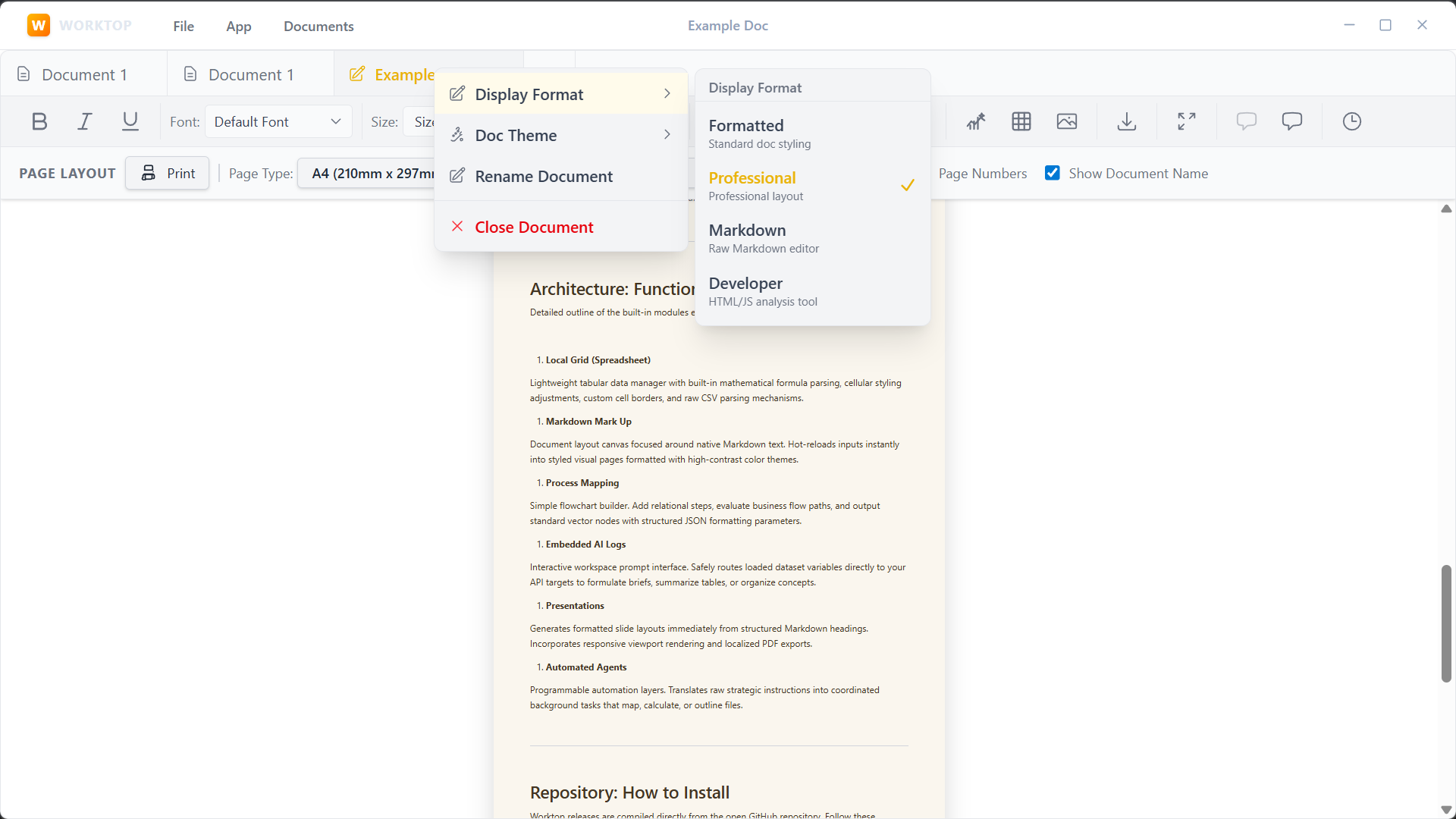 Paginated Professional View